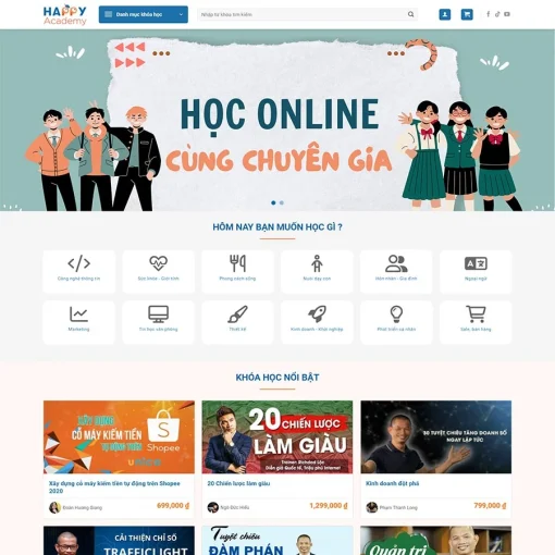 Theme wordpress bán khóa học 7