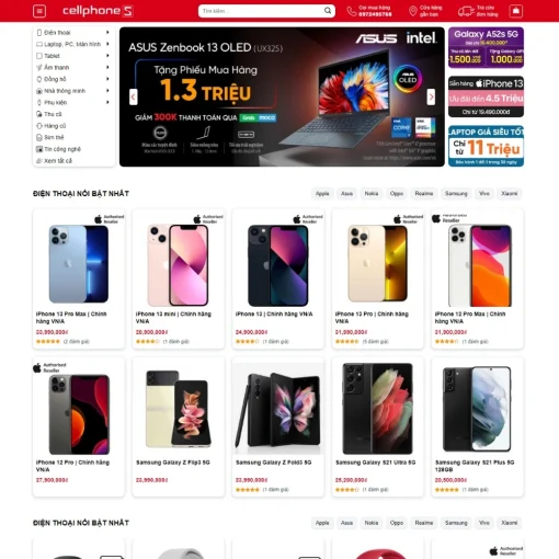 Theme wordpress điện thoại giống Cellphone 01