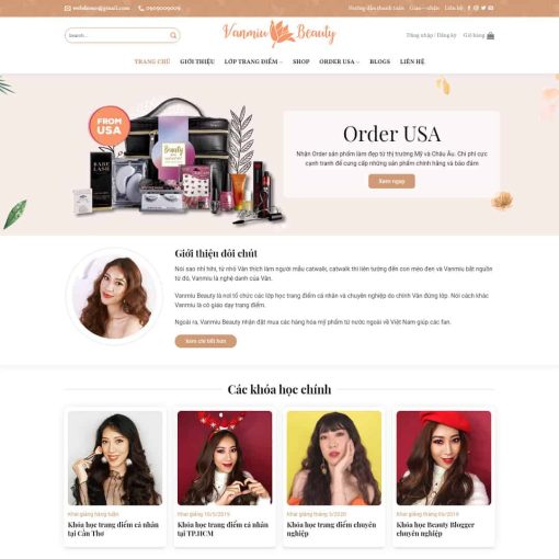 Theme wordpress web dạy trang điểm