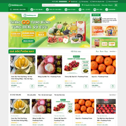 Theme wordpress shop bán trái cây, nông sản