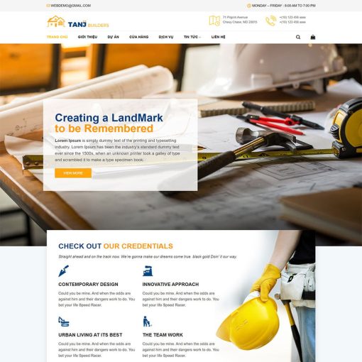 Theme WordPress giới thiệu công ty xây dựng