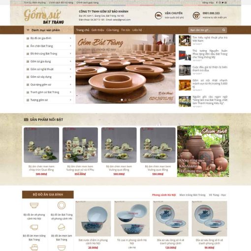 Theme wordpress gốm sứ