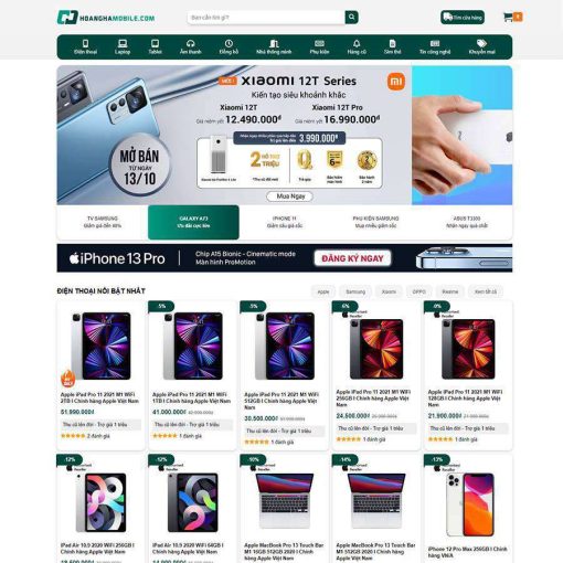 Theme wordpress cửa hàng điện thoại