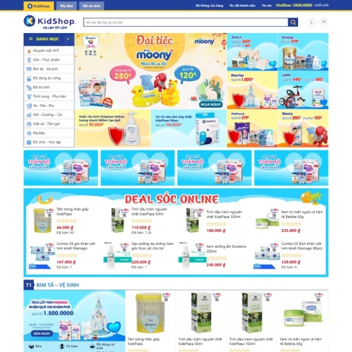 Theme WordPress shop mẹ và bé mẫu số 5 – KidsShop