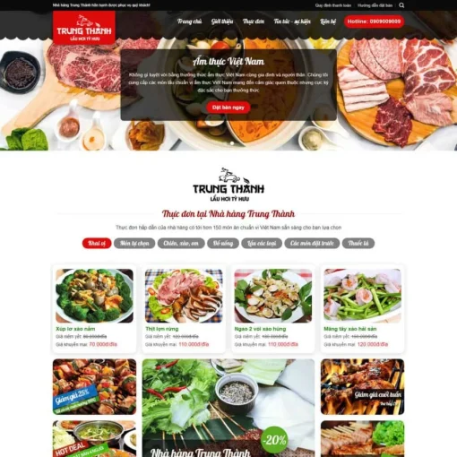 Theme wordpress nhà hàng đẹp