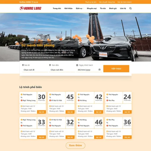 Theme wordpress nhà xe dịch vụ