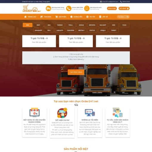 Theme wordpress dịch vụ oder 247