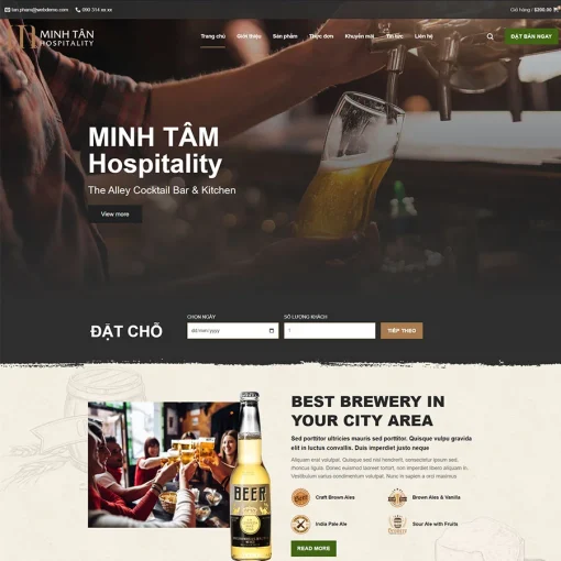 Theme wordpress nhà hàng bán rượu bia ,bar