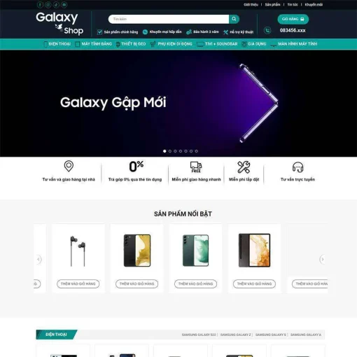 Theme wordpress bán điện thoại samsung shop