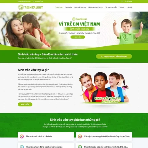 Theme wordpress sinh trắc vân tay