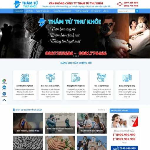 Theme wordpress dịch vụ thám tử