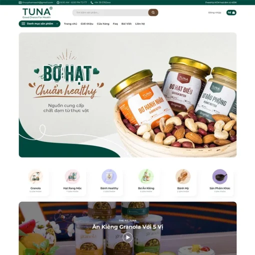 Theme WordPress thực phẩm sạch Tuna