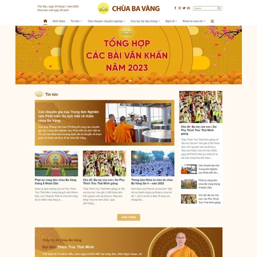 Theme wordpress tin tức chùa ba vàng