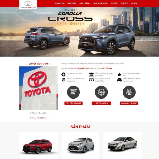 Theme wordpress ô tô toyota