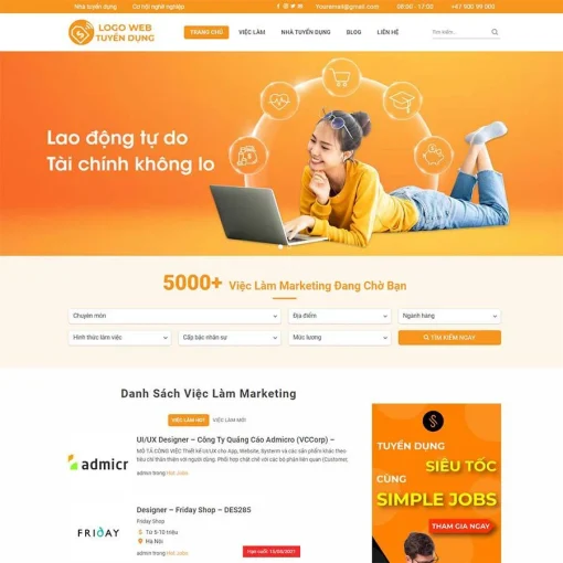 Theme wordpress tuyển dụng 2