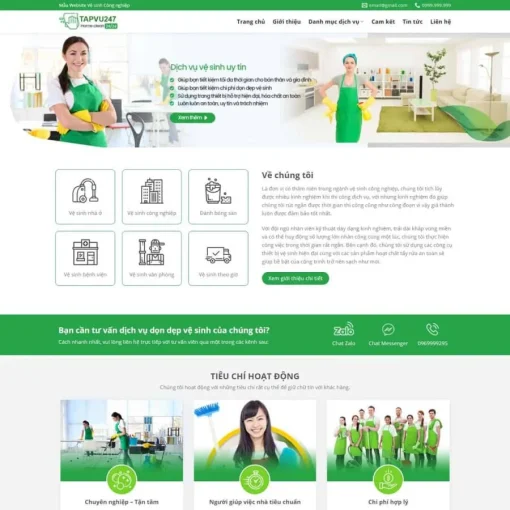 Theme wordpress dịch vụ vệ sinh