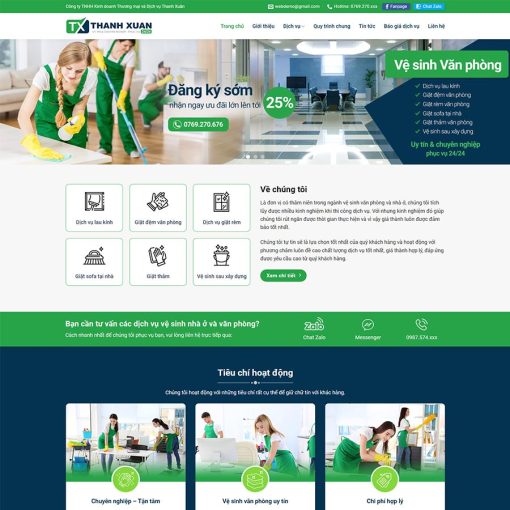 Theme wordpress dịch vụ giặt thảm văn phòng