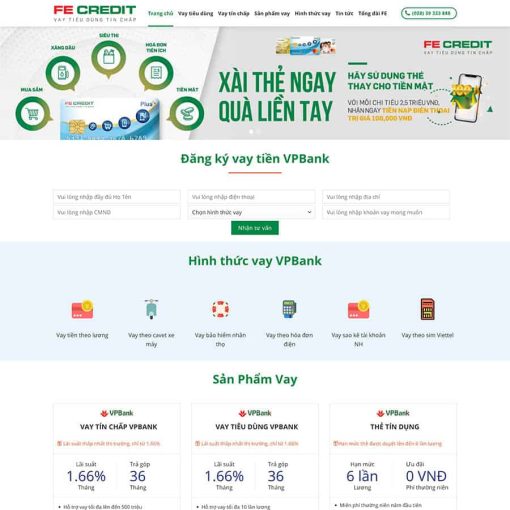 Theme wordpress vay tiền VP Bank